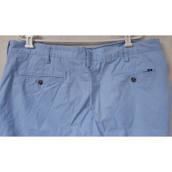 Nautica Mens 40 Blue The Deck Classic Fit Flat Front Chino Khaki Shorts - Picture 9 of 13